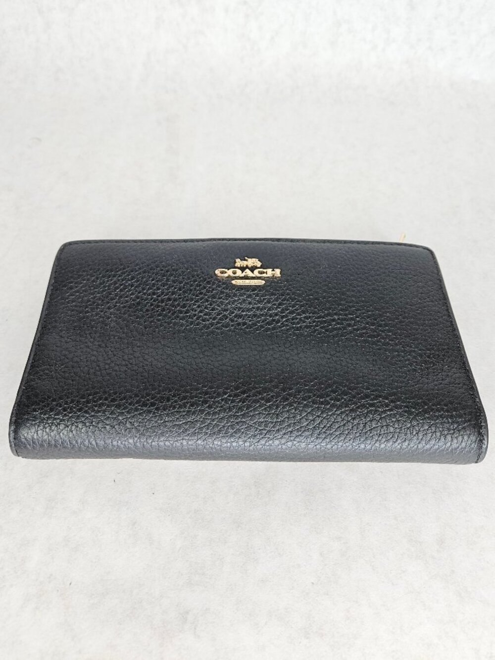 Coach Black Slim Medium ID Zip Wallet Dark Maroon Interior